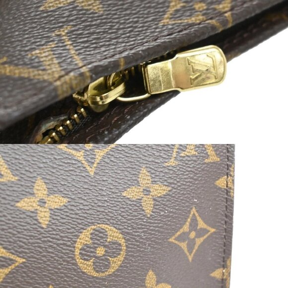 LOUIS VUITTON Logo BUCKET GM Pouch Bag Monogram Leather Brown France 66AA027 - Picture 8 of 14